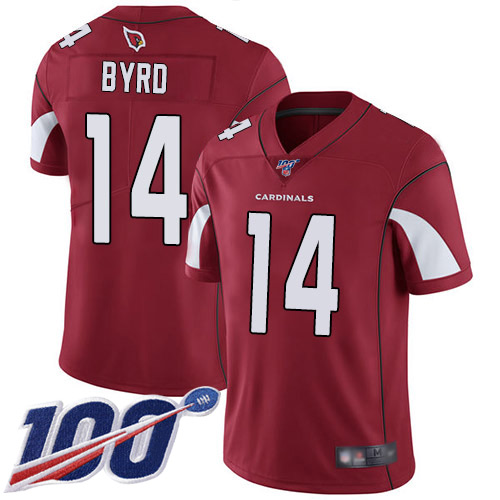 Arizona Cardinals Limited Red Men Damiere Byrd Home Jersey NFL Football 14 100th Season Vapor Untouchable